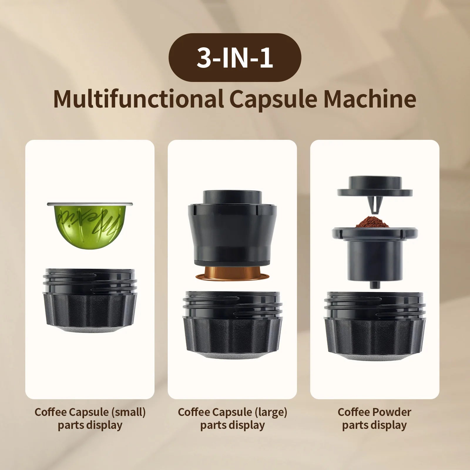 Portable Coffee Machine Wireless Electric Espresso Coffee Maker for Capsule Coffee Powder Travel Camping Coffee Maker